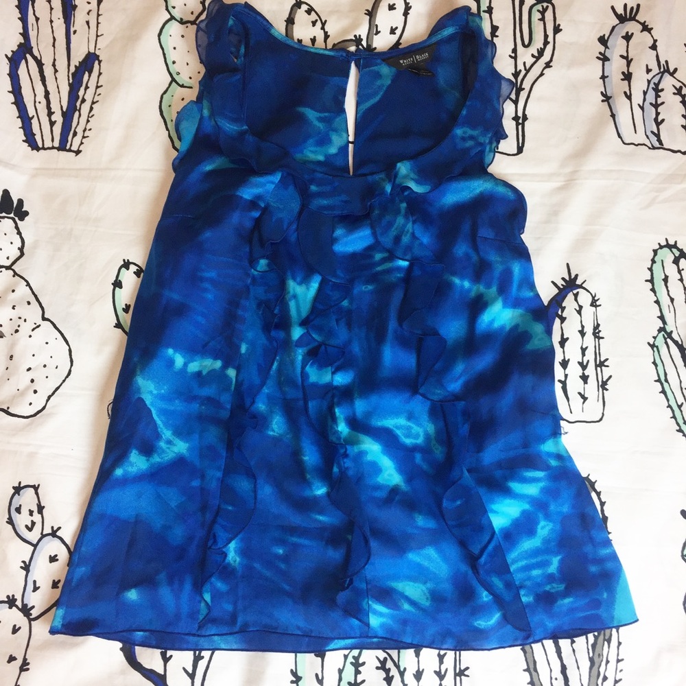 White House black market blue blouse - Picture 1 of 7